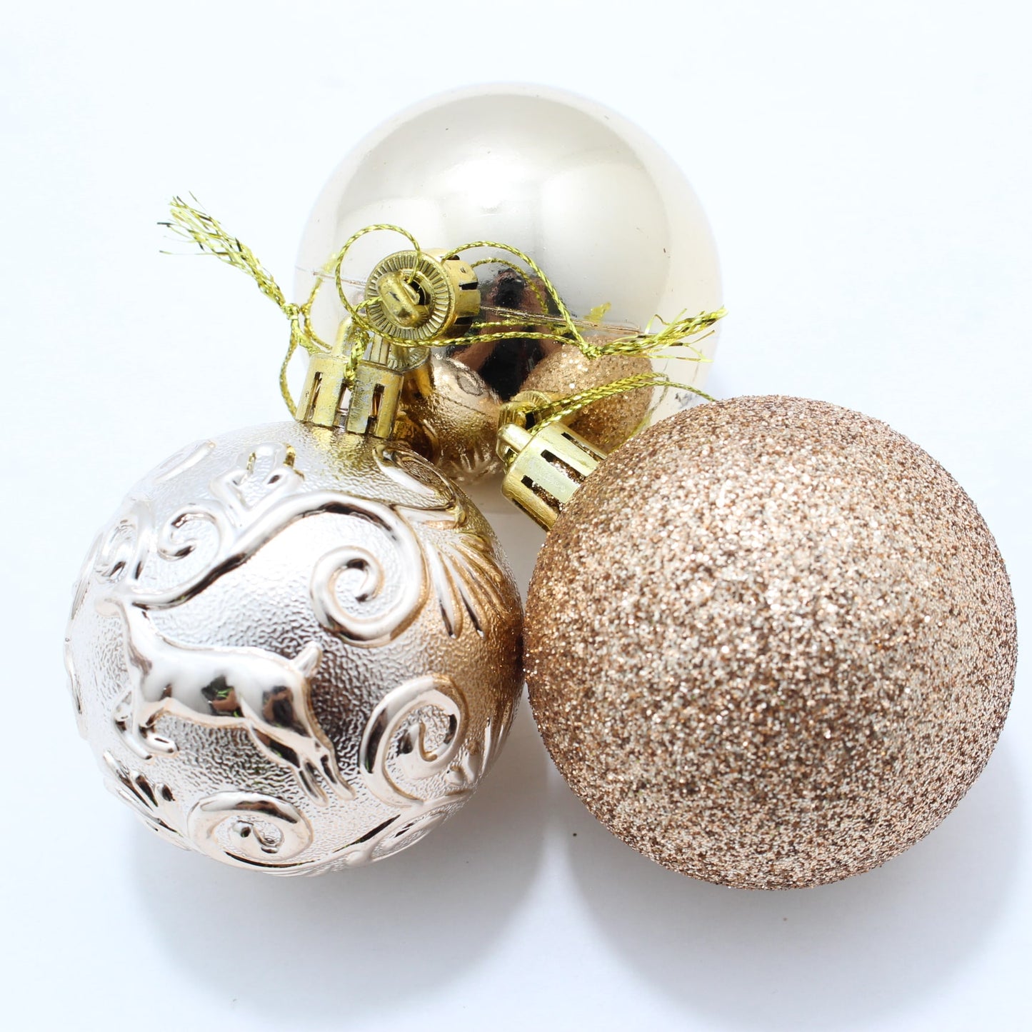 Set bola navideña ocre x 24 unidades