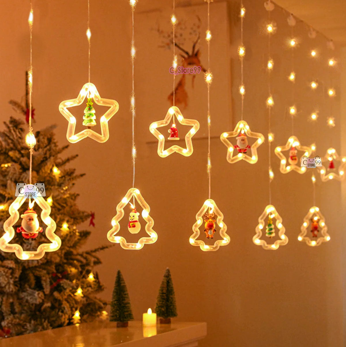 Luces Navideñas Estrella y Árbol Figuras