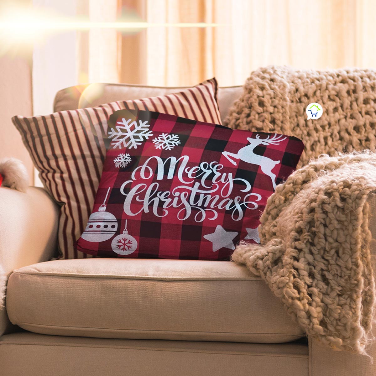 Funda para Cojin de Navidad Decoracion sofa o cama