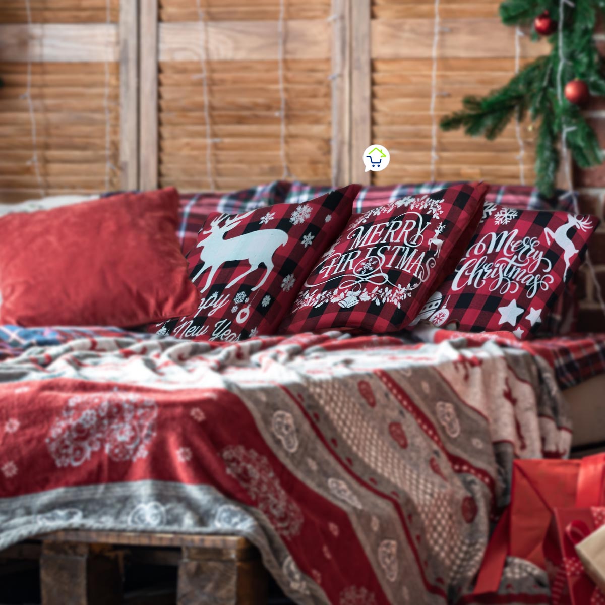 Funda para Cojin de Navidad Decoracion sofa o cama