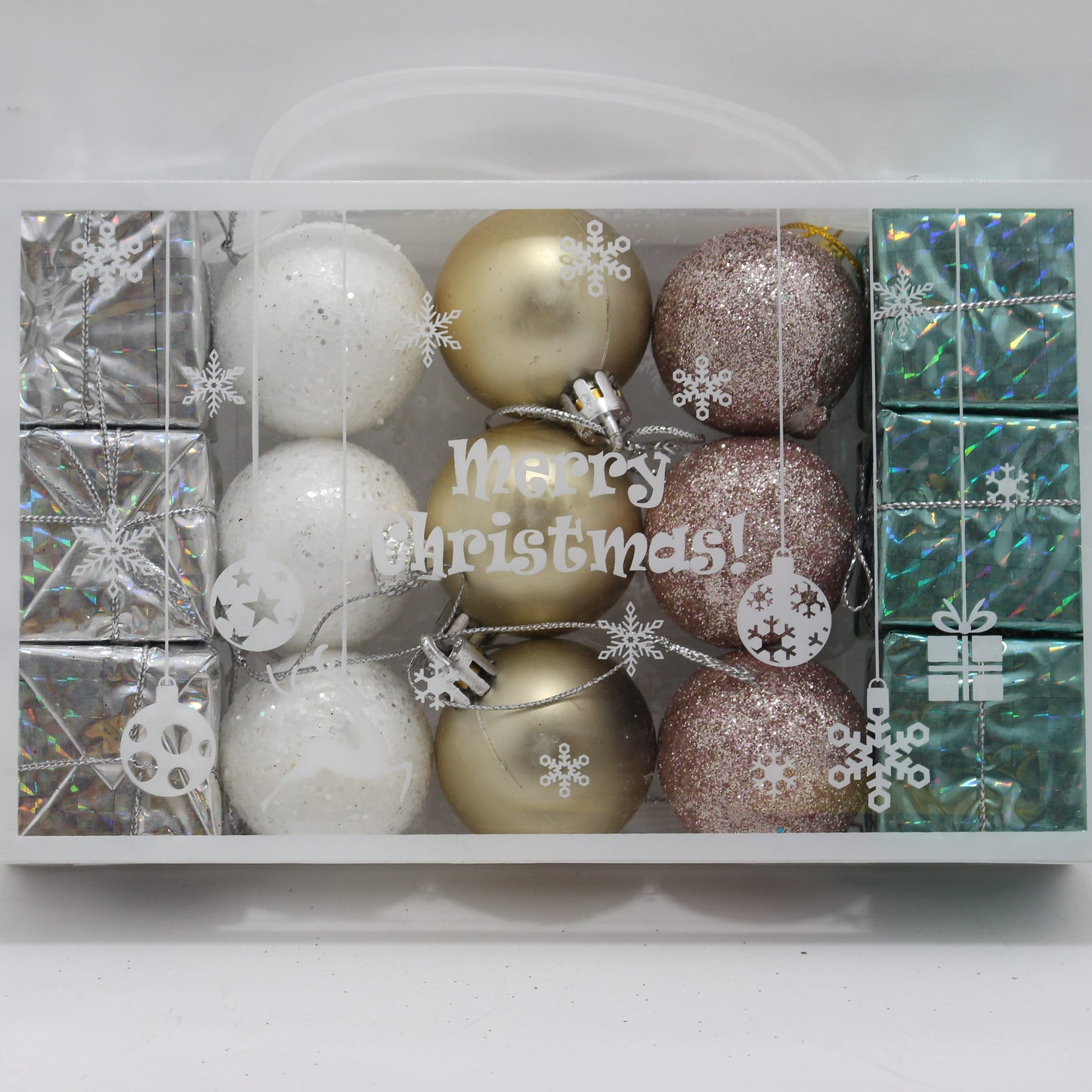 Set surtido de bolas navideñas + regalos