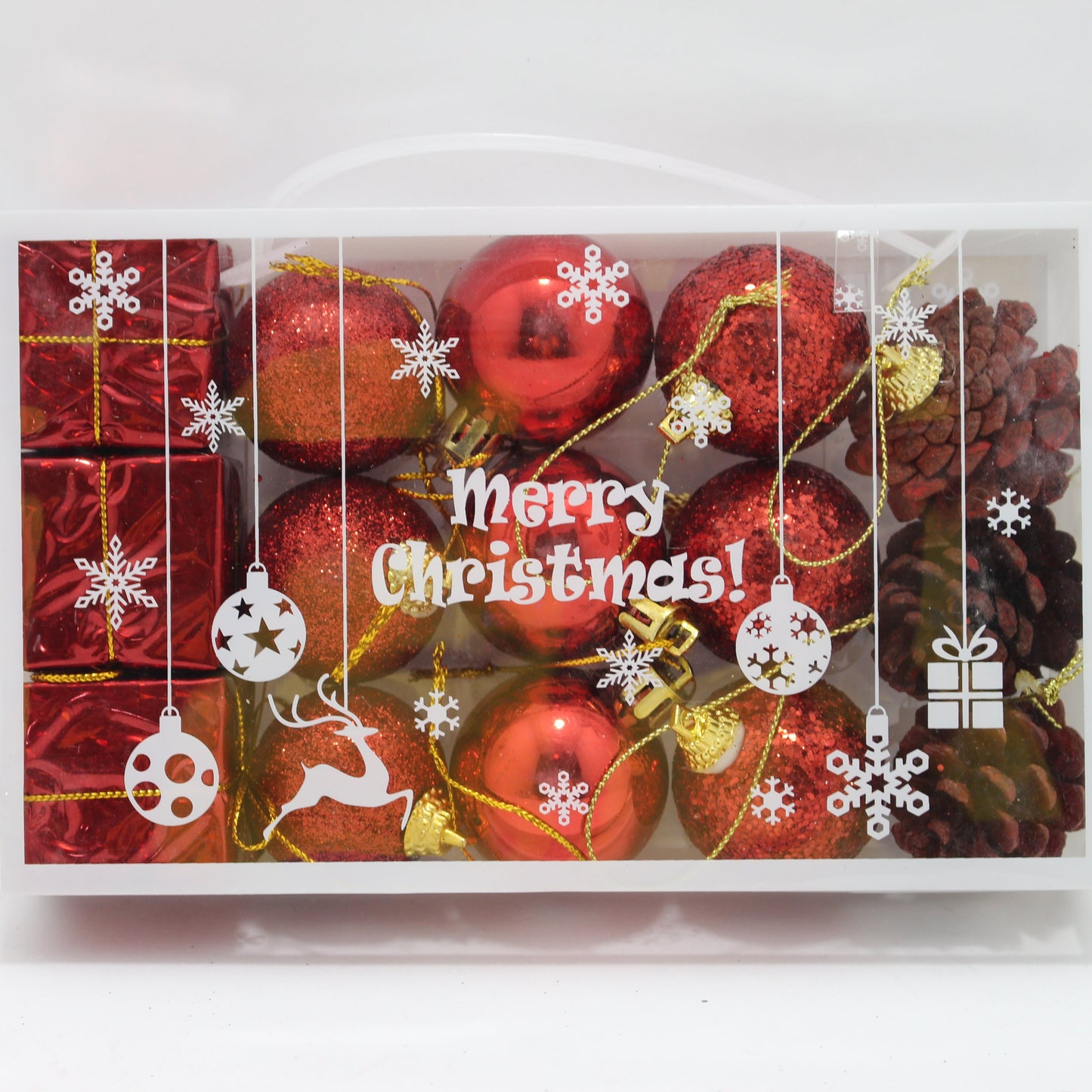 Set Rojo de bolas navideñas + regalos