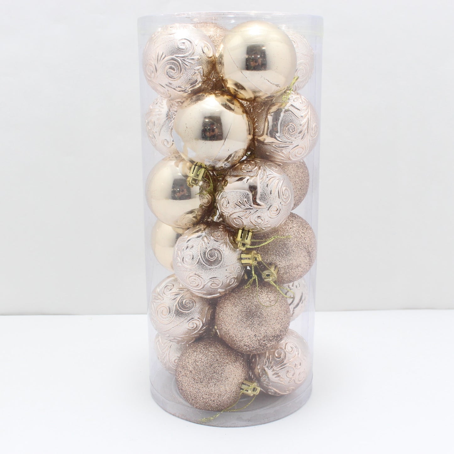 Set bola navideña ocre x 24 unidades