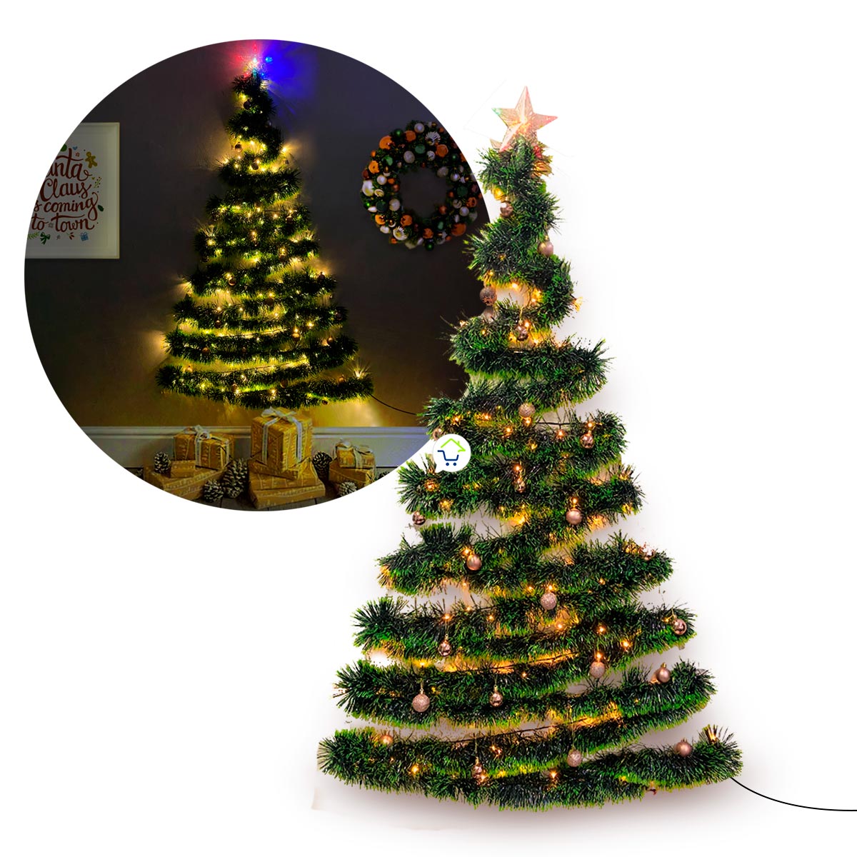 Arbol navidad de Pared + luces