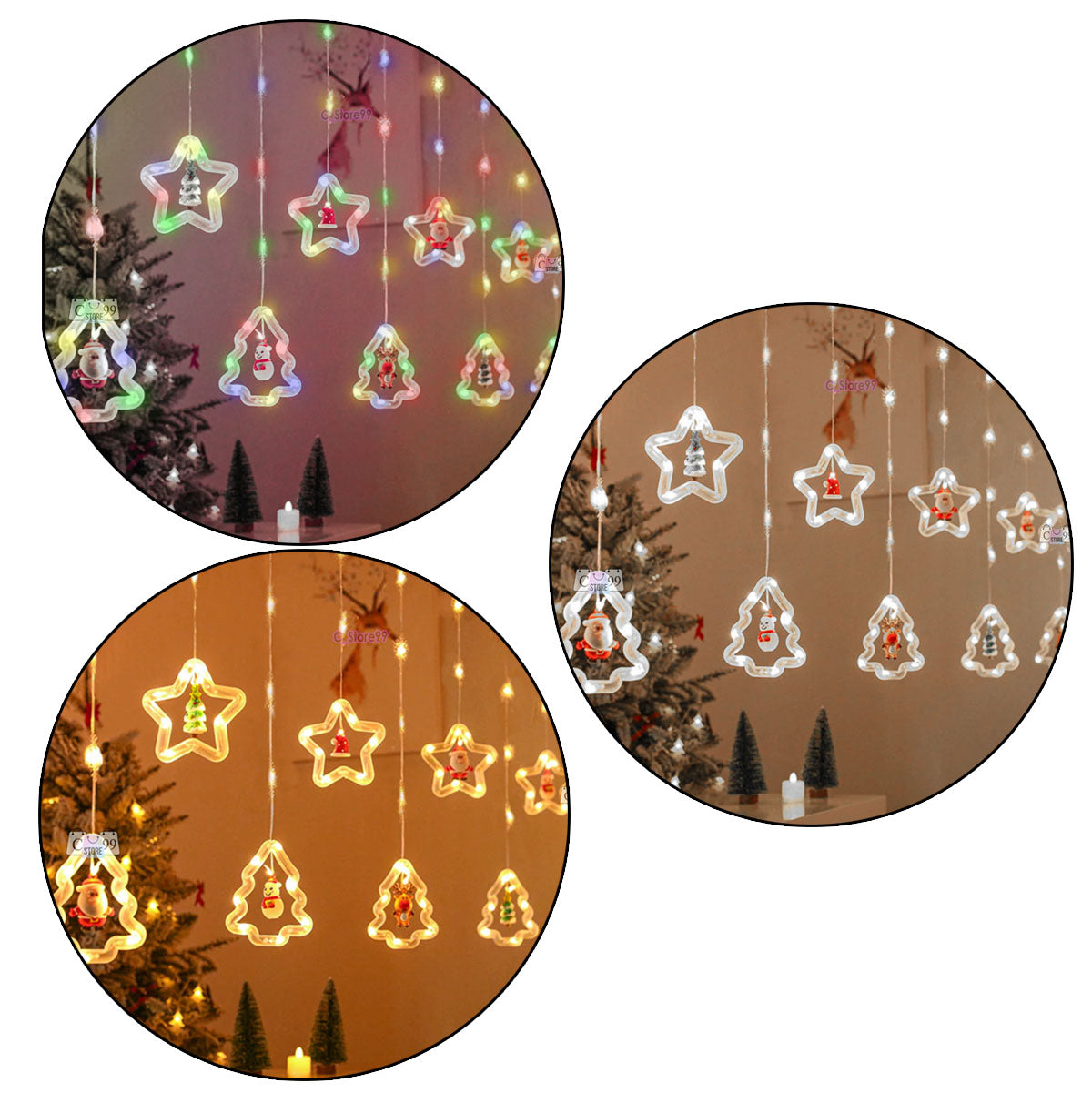 Luces Navideñas Estrella y Árbol Figuras