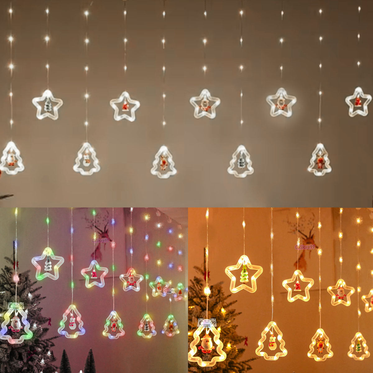Luces Navideñas Estrella y Árbol Figuras