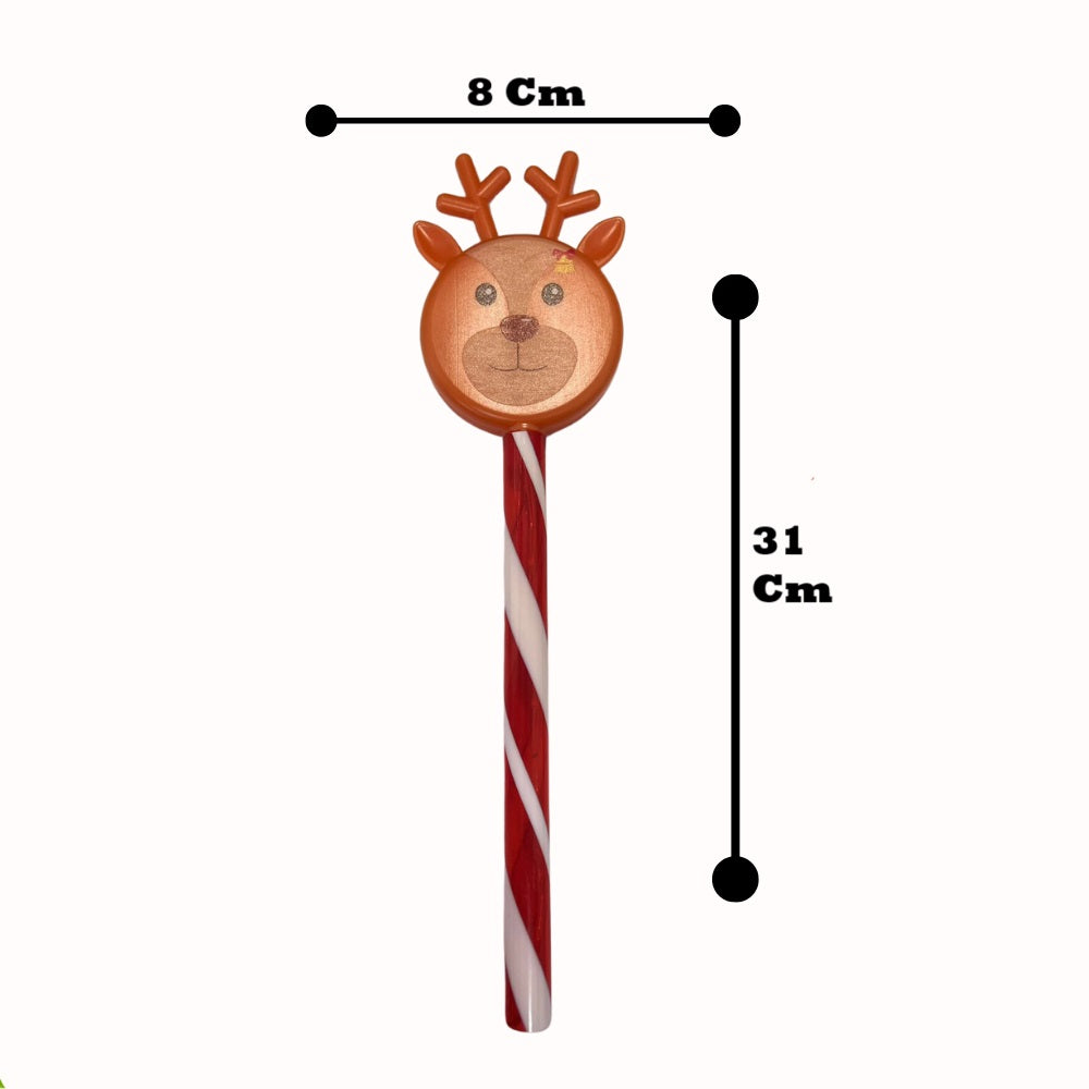 Bastones Navideño Led De Reno Solar