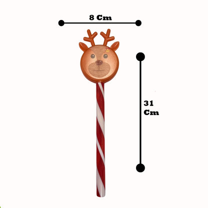 Bastones Navideño Led De Reno Solar