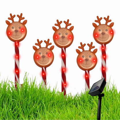 Bastones Navideño Led De Reno Solar