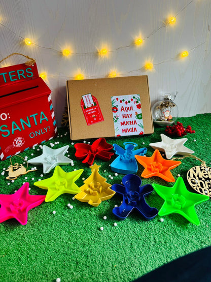 Velas marcadas con deseos y soportes