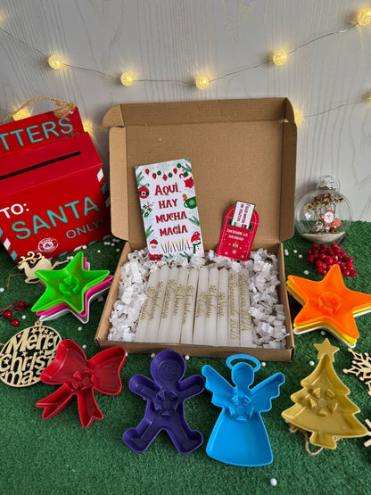 Velas marcadas con deseos y soportes