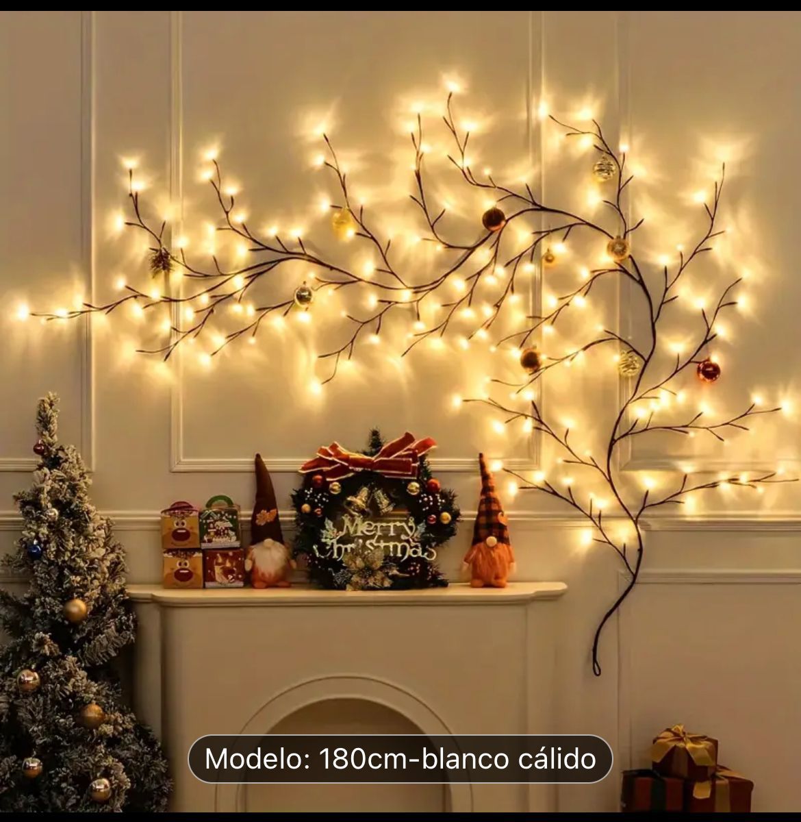 Guirnalda de luces navideñas rama