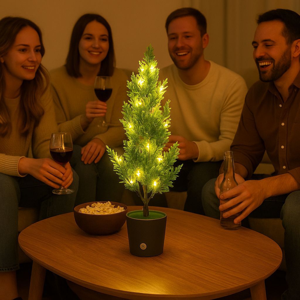 Arbol Decorativo LED de Mesa – Luz Cálida Estilo Aleatorio