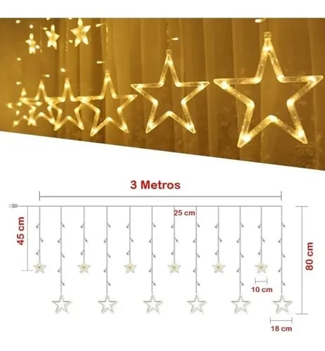 Luces LED Tipo Cenefa con Estrellas