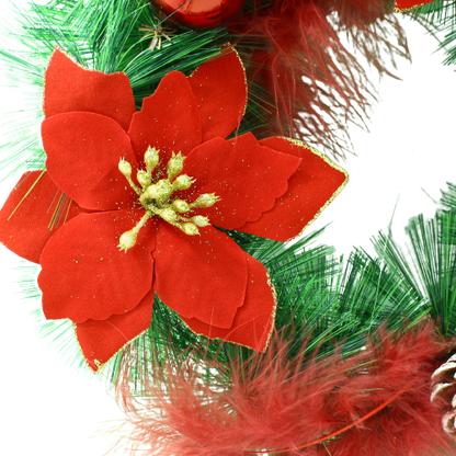 Corona navideña con flores